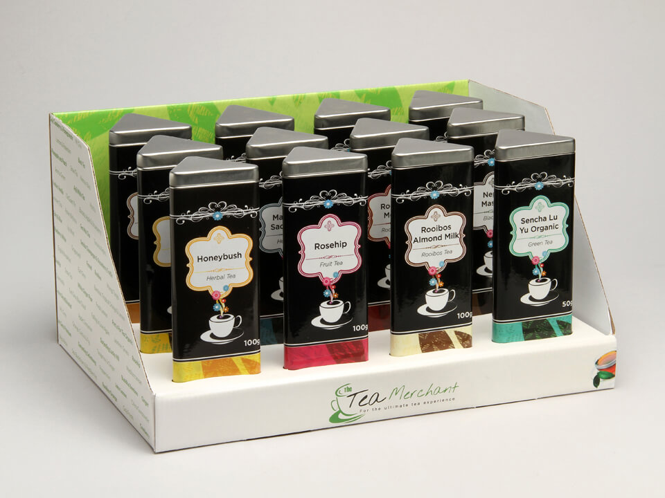 Tea Merchant - Various Flavoured Tea in Triangle Shaped Containers